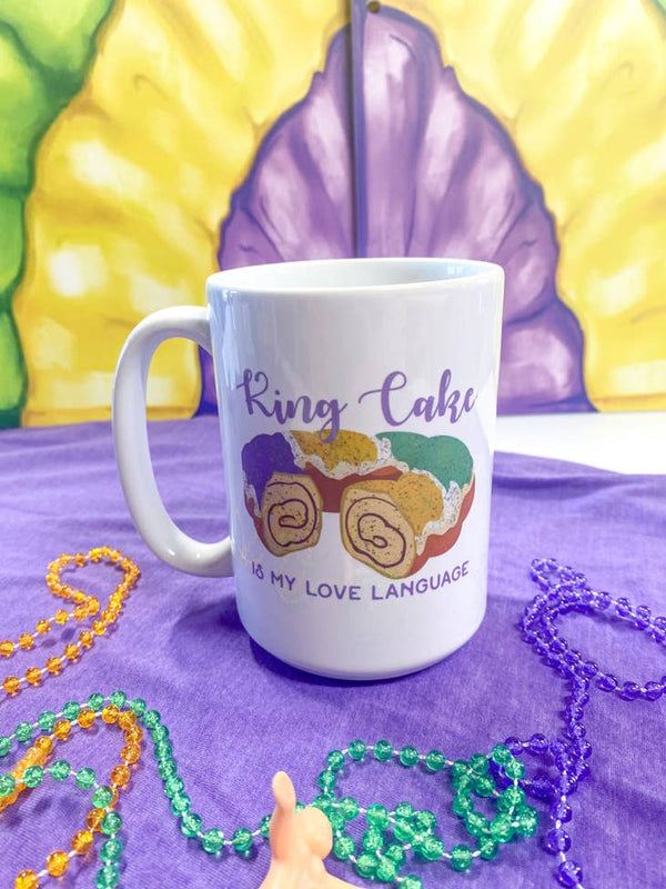 King Cake is My Love Language Coffee Mug Pink House on River Road