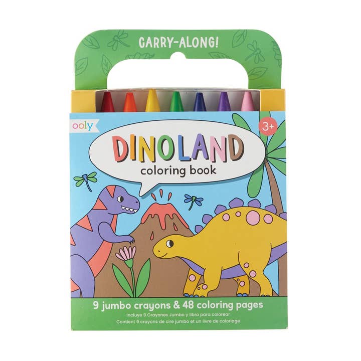 Carry Along Crayon & Coloring Book Kit-Dinoland (Set of 10) OOLY