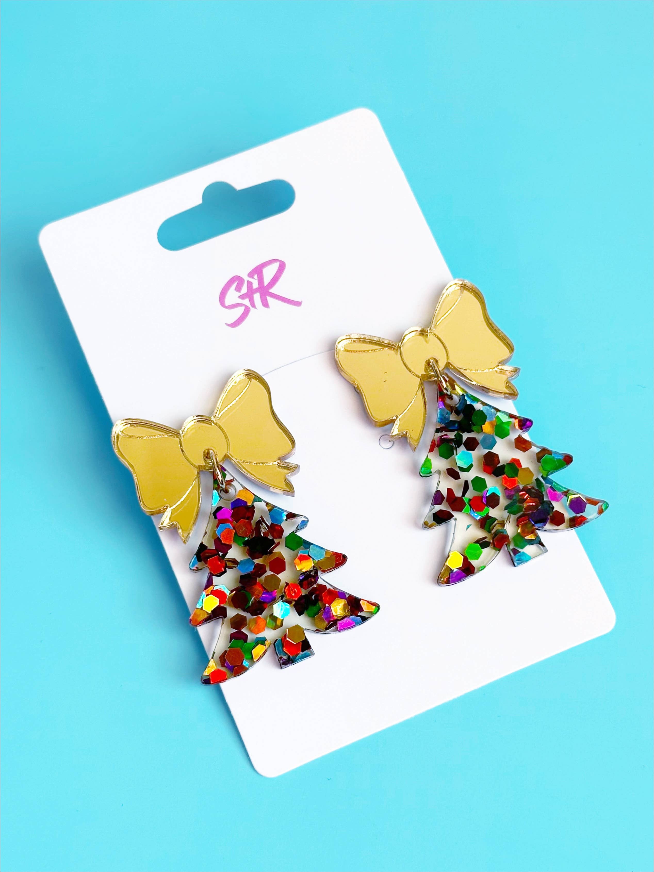 Bow-tiful Colorful Acrylic Christmas Tree Sandy + Rizzo