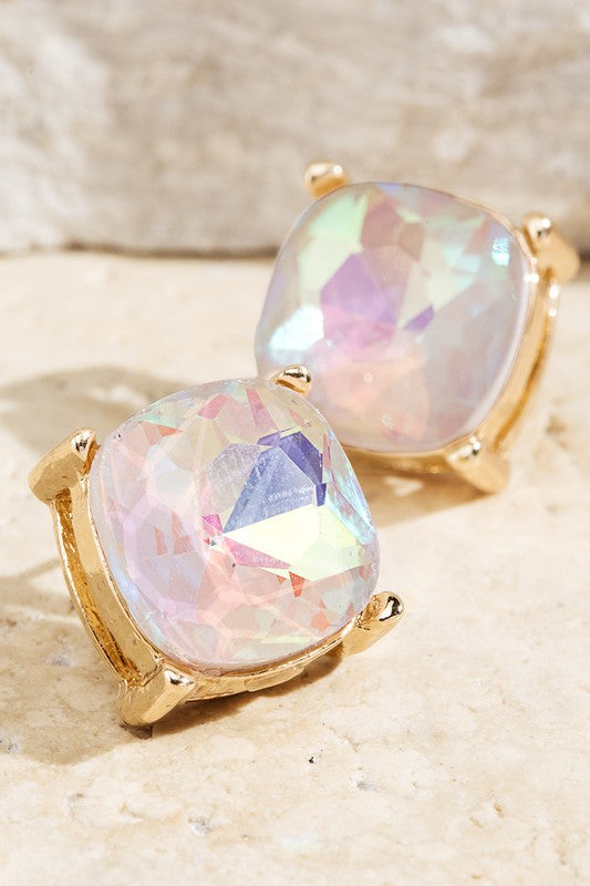 Faceted Glass Stud Earrings Urbanista