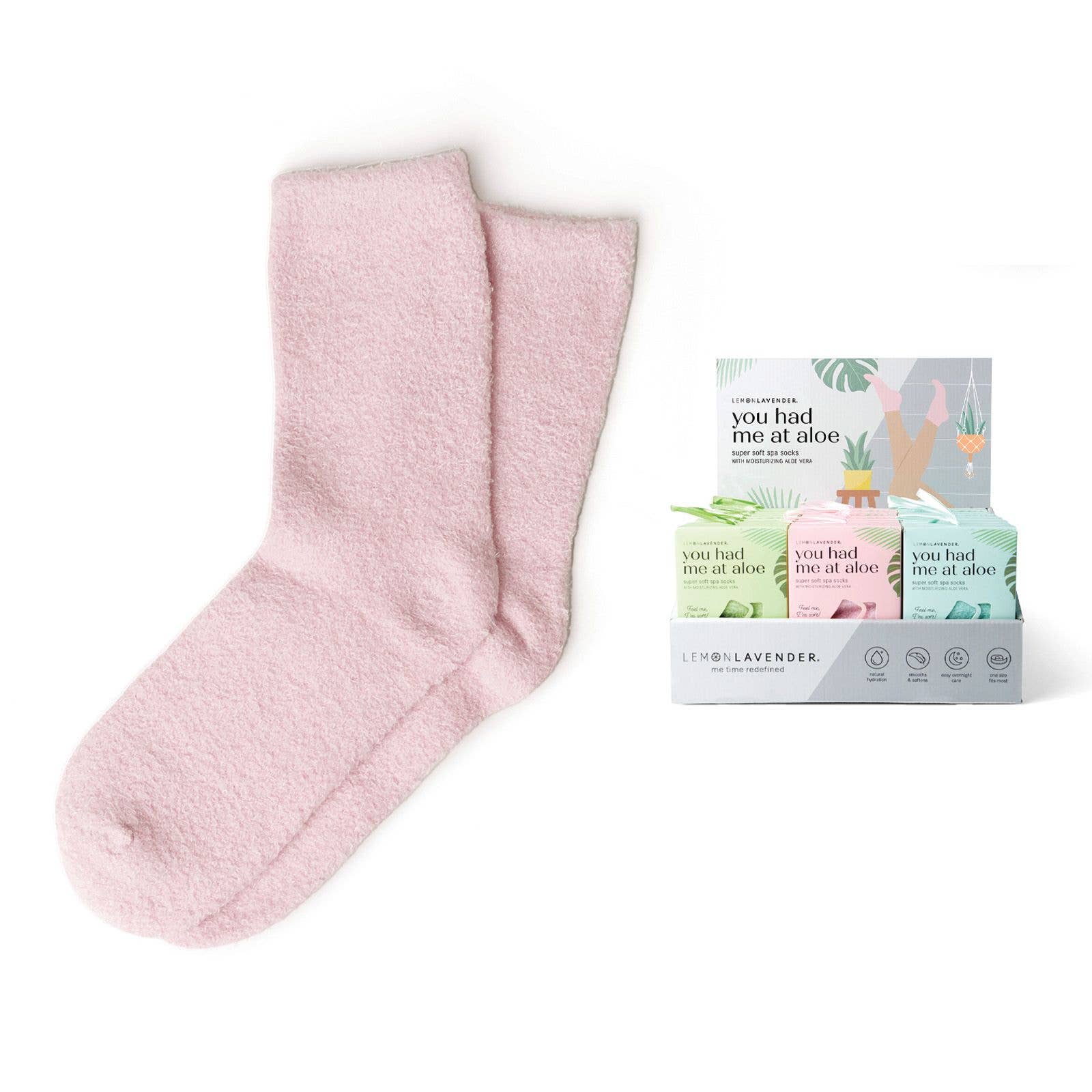Lemon Lavender You Had Me At Aloe Super Soft Spa Socks DM Merchandising