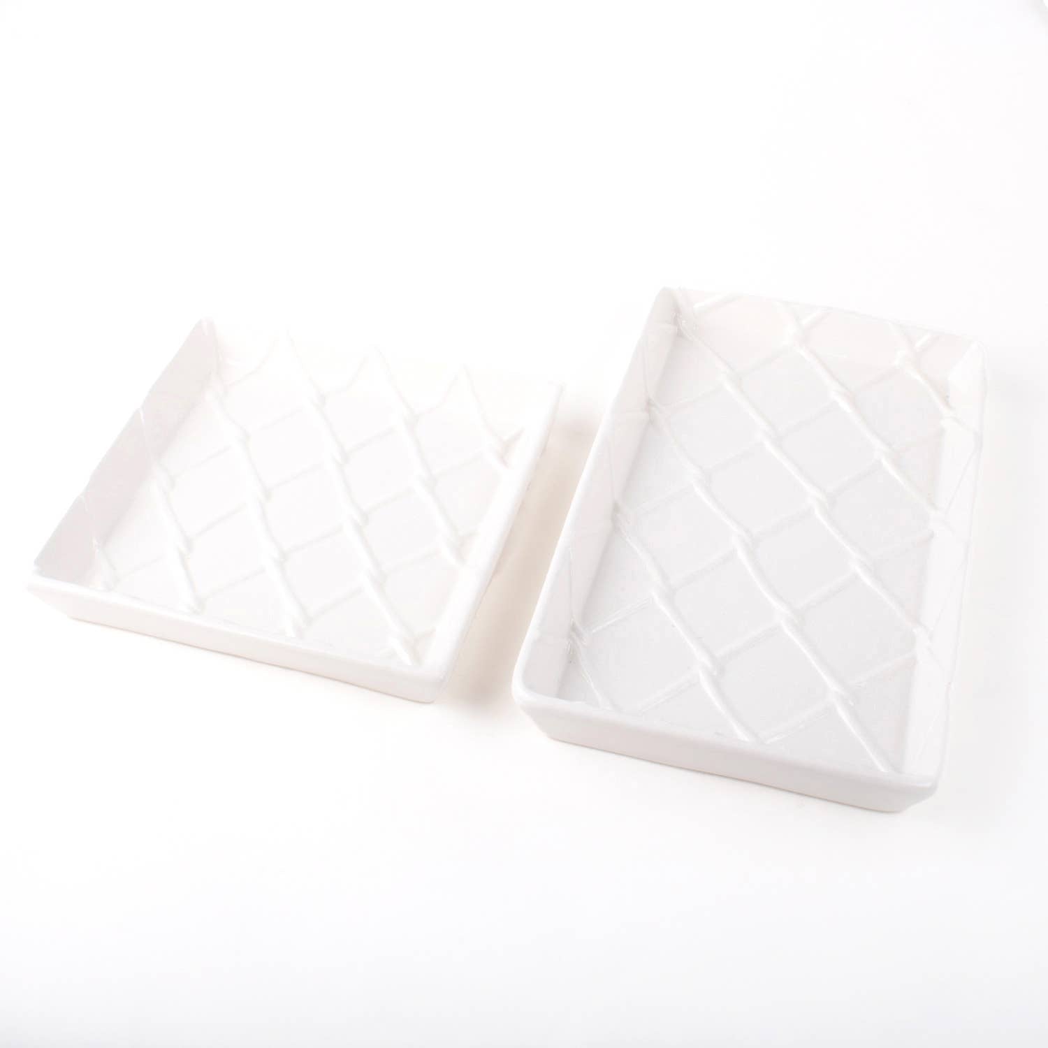 White Textured Beverage Napkin Tray 8 Oak Lane