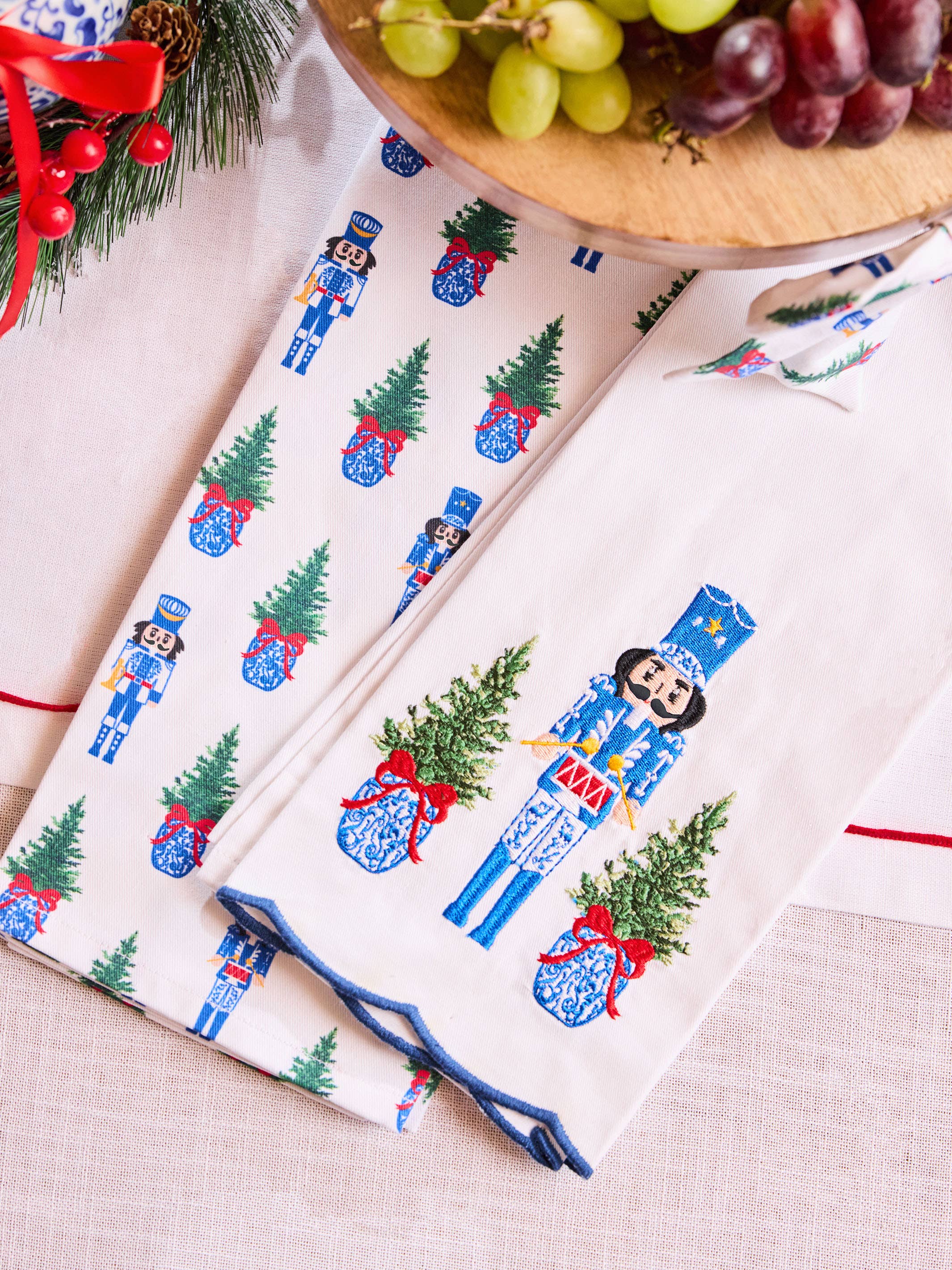 Tea Towel Merry Marchers Print Mary Square