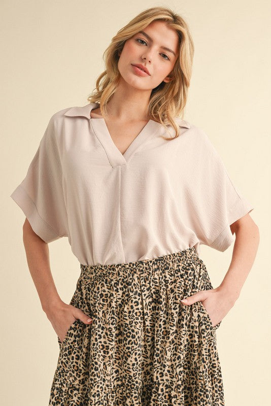 Solid Short Dolman Sleeves Top jodifl