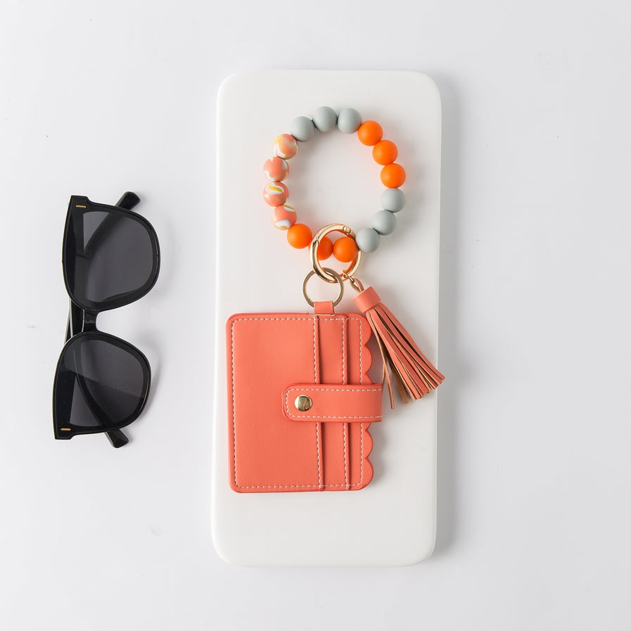 Silicone Wristlet - Wallet Keychain Bracelet Card Key Holder Sparkle Being