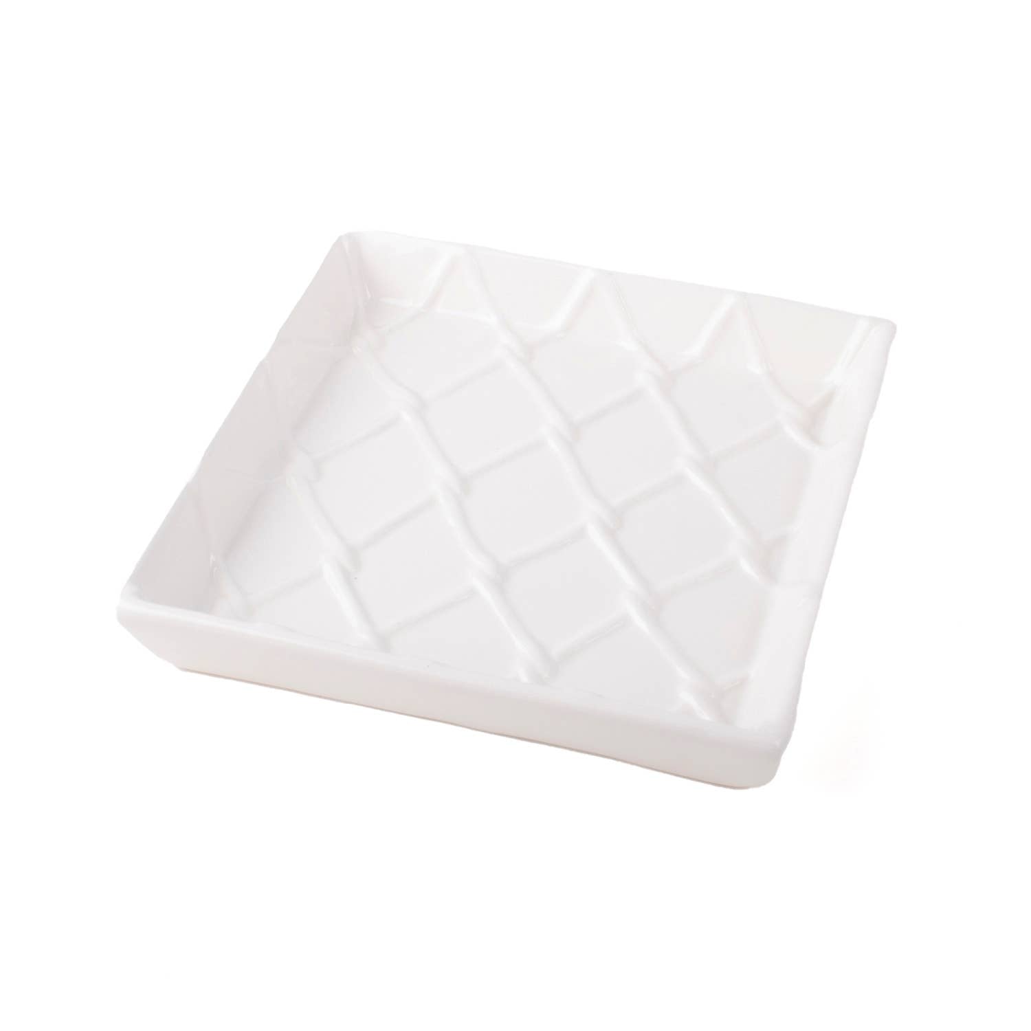 White Textured Beverage Napkin Tray 8 Oak Lane