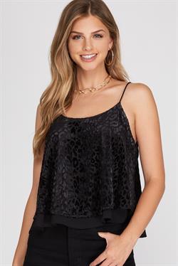 Burnout Velvet Double Layered Cami Top She + Sky