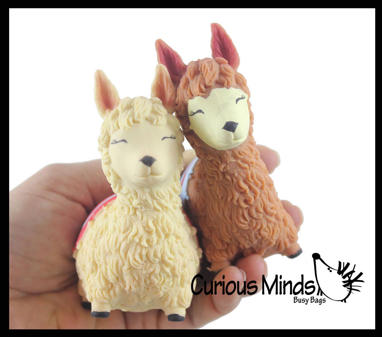 1 Sand Alpaca Llama - Sand Filled Squishy - Moldable Sensor Curious Minds Toys