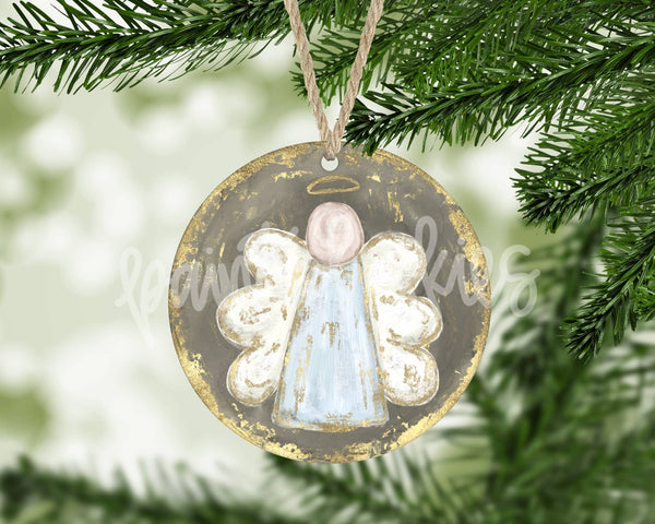 Angel Christmas Ornament Painted Skies