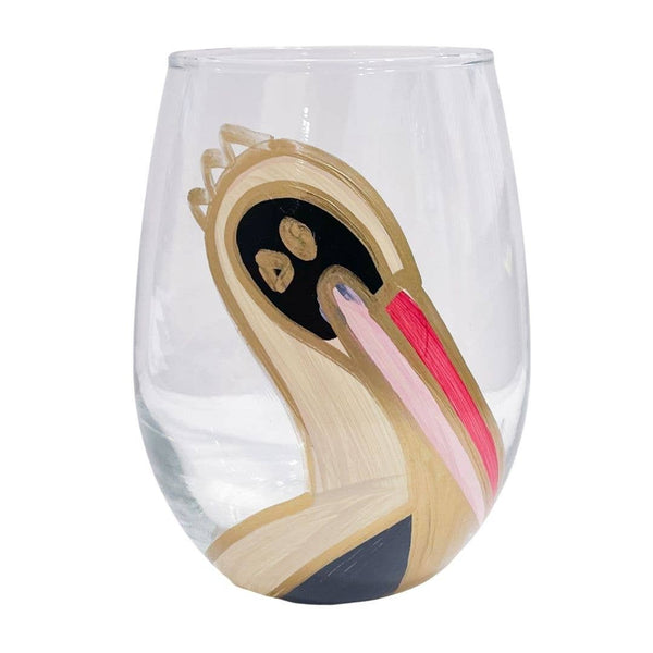 Fall Pelican Hand-Painted Wine Glasses 318 Art Co.
