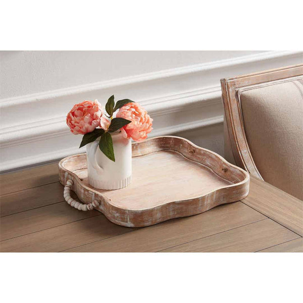 Mudpie Scalloped Wood Tray Mudpie