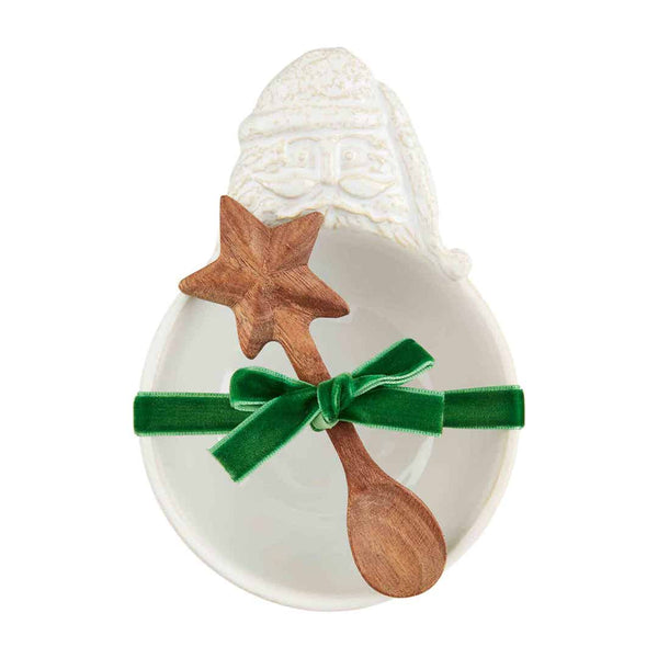 Mudpie White Christmas Santa Candy Bowl Mudpie