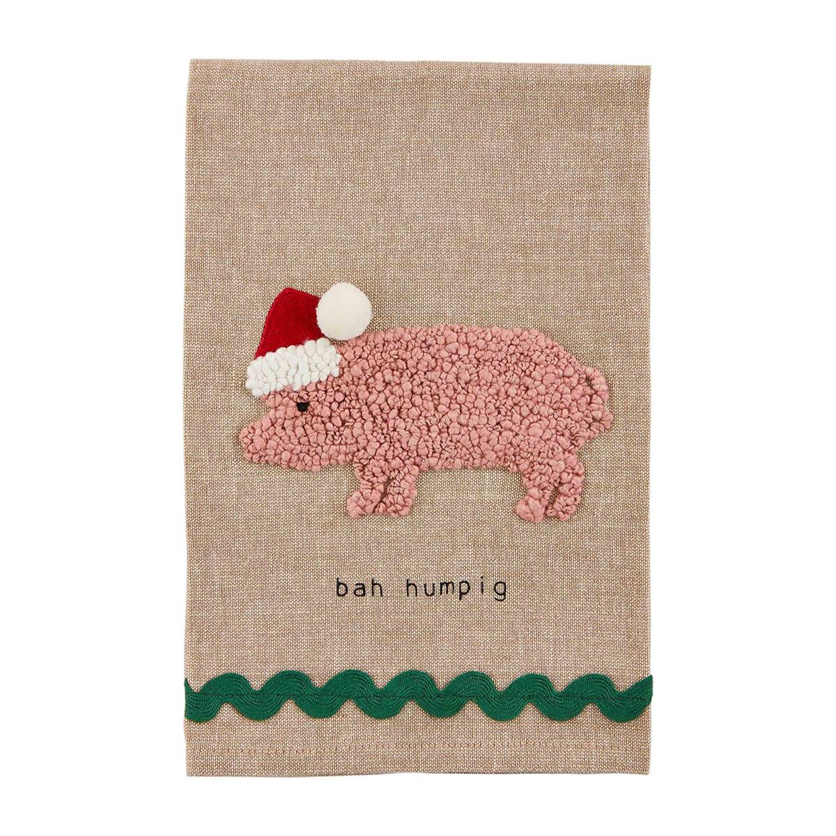 Mudpie Christmas Animal Pom Towels Mudpie