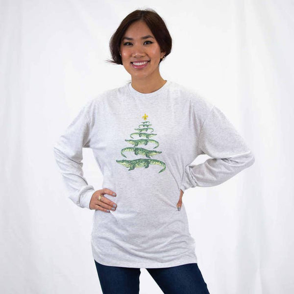 Gator Tree Long Sleeve Crew Neck T-Shirt Heathered The Royal Standard