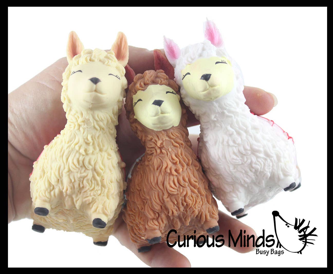 1 Sand Alpaca Llama - Sand Filled Squishy - Moldable Sensor Curious Minds Toys