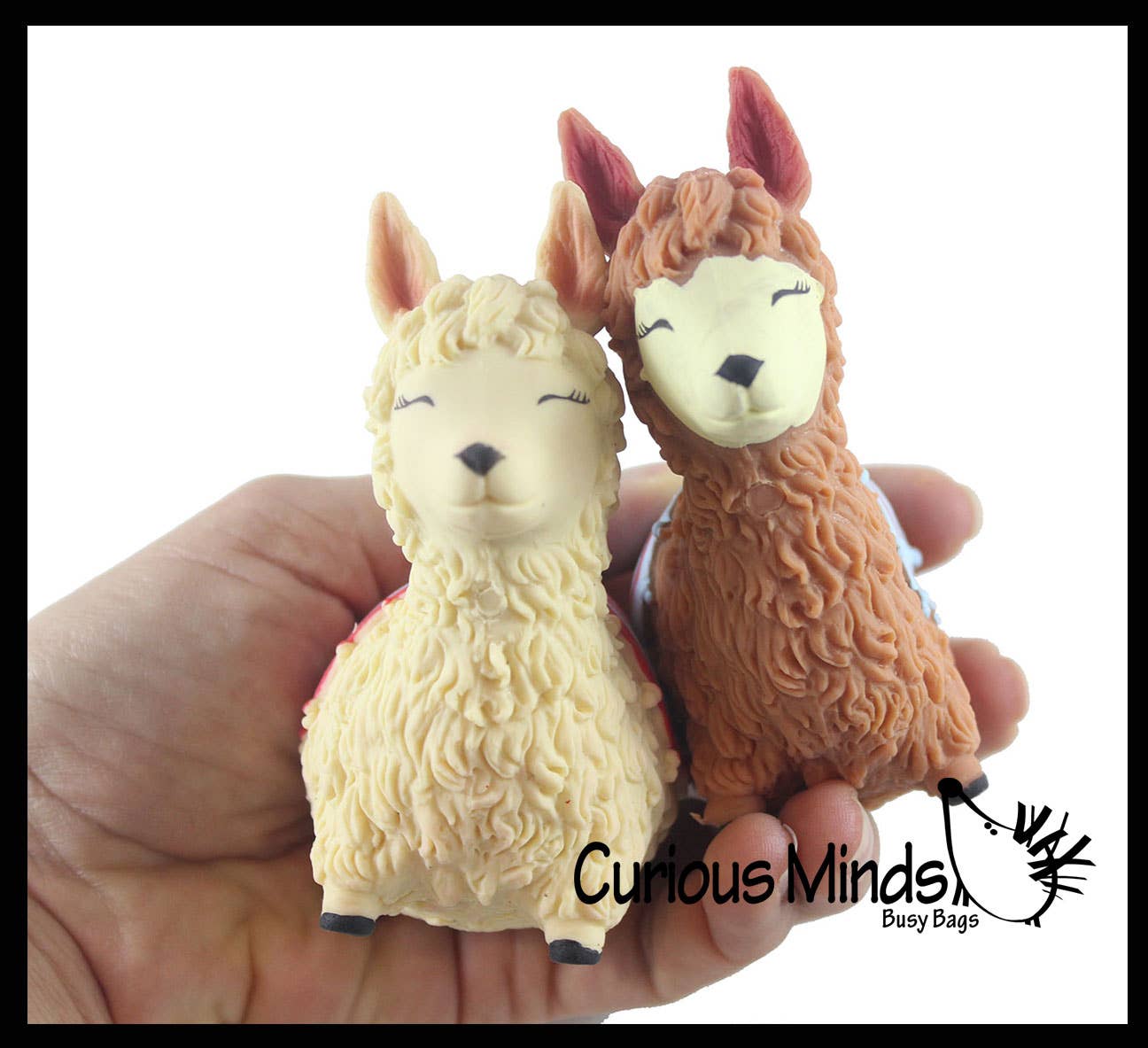 1 Sand Alpaca Llama - Sand Filled Squishy - Moldable Sensor Curious Minds Toys