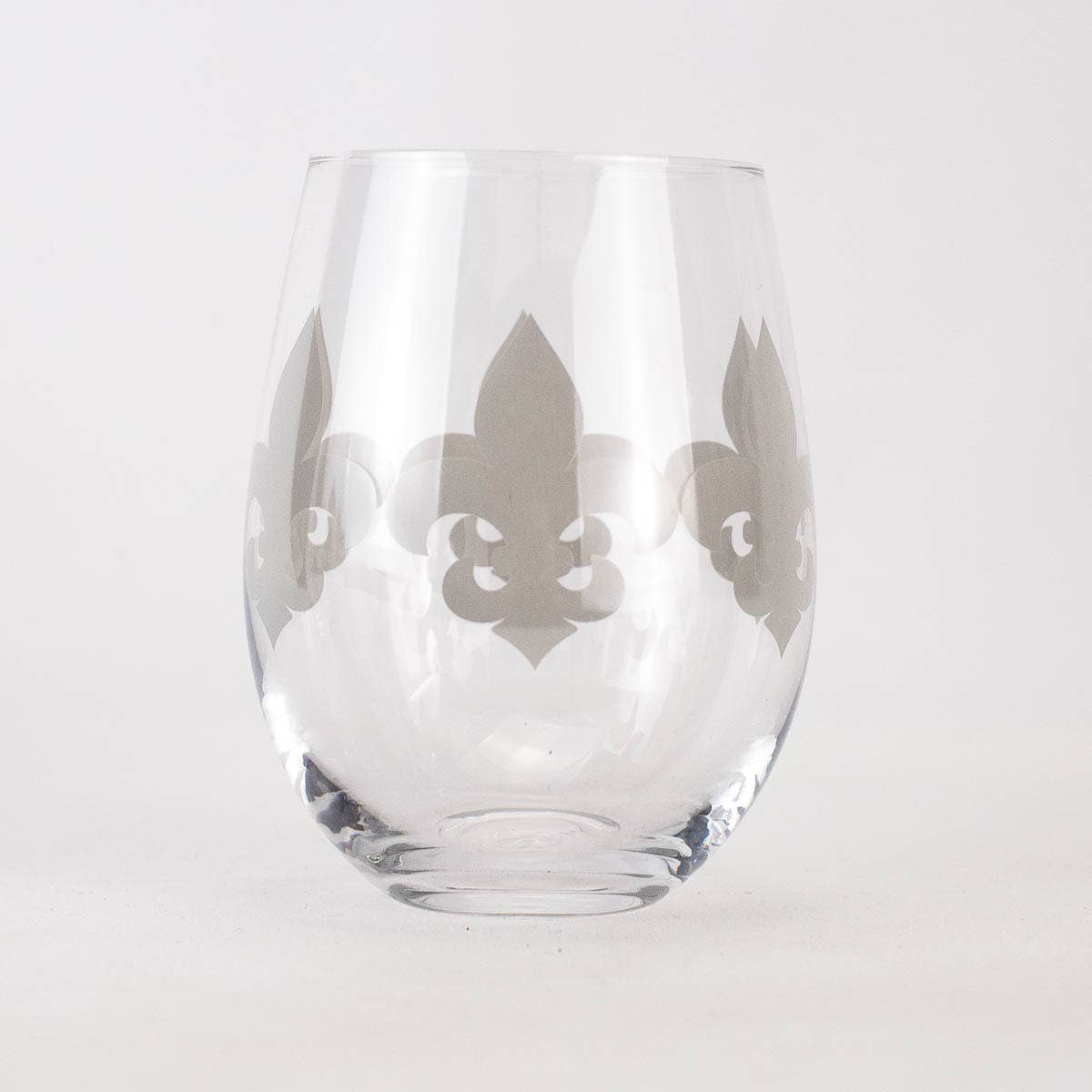 Fleur de Lis Wine Glass Gift Set   Clear   16oz The Royal Standard