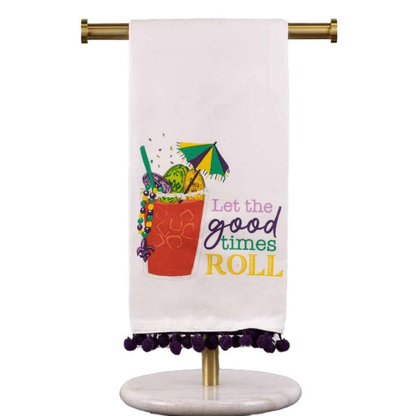 Mardi Gras Bloody Mary Pom Pom Hand Towel The Royal Standard