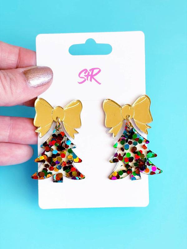 Bow-tiful Colorful Acrylic Christmas Tree Sandy + Rizzo