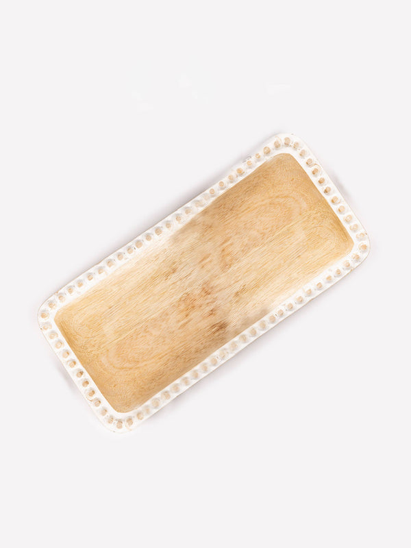 Beaded Edge Tray | Natural Mary Square