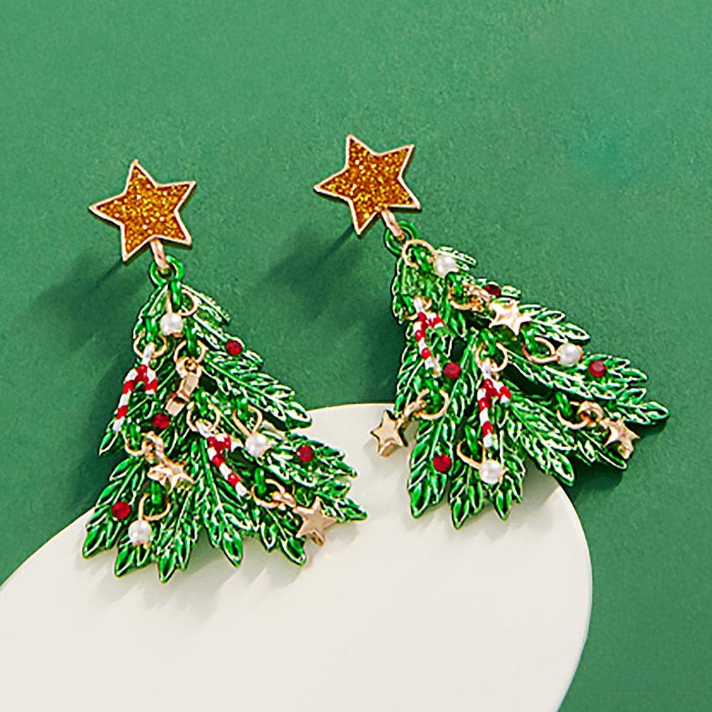 Christmas Tree Dangle Earrings Wona Trading, Inc.