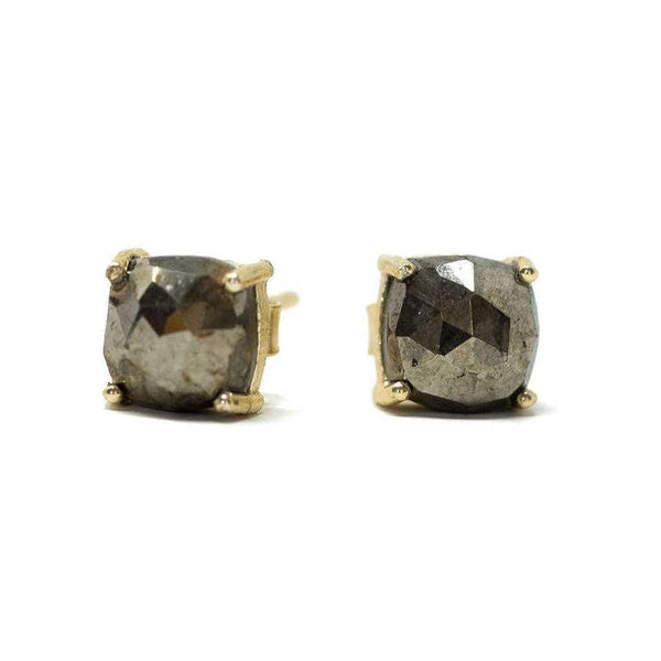 Natural Pyrite Square Stud Earring erin gray