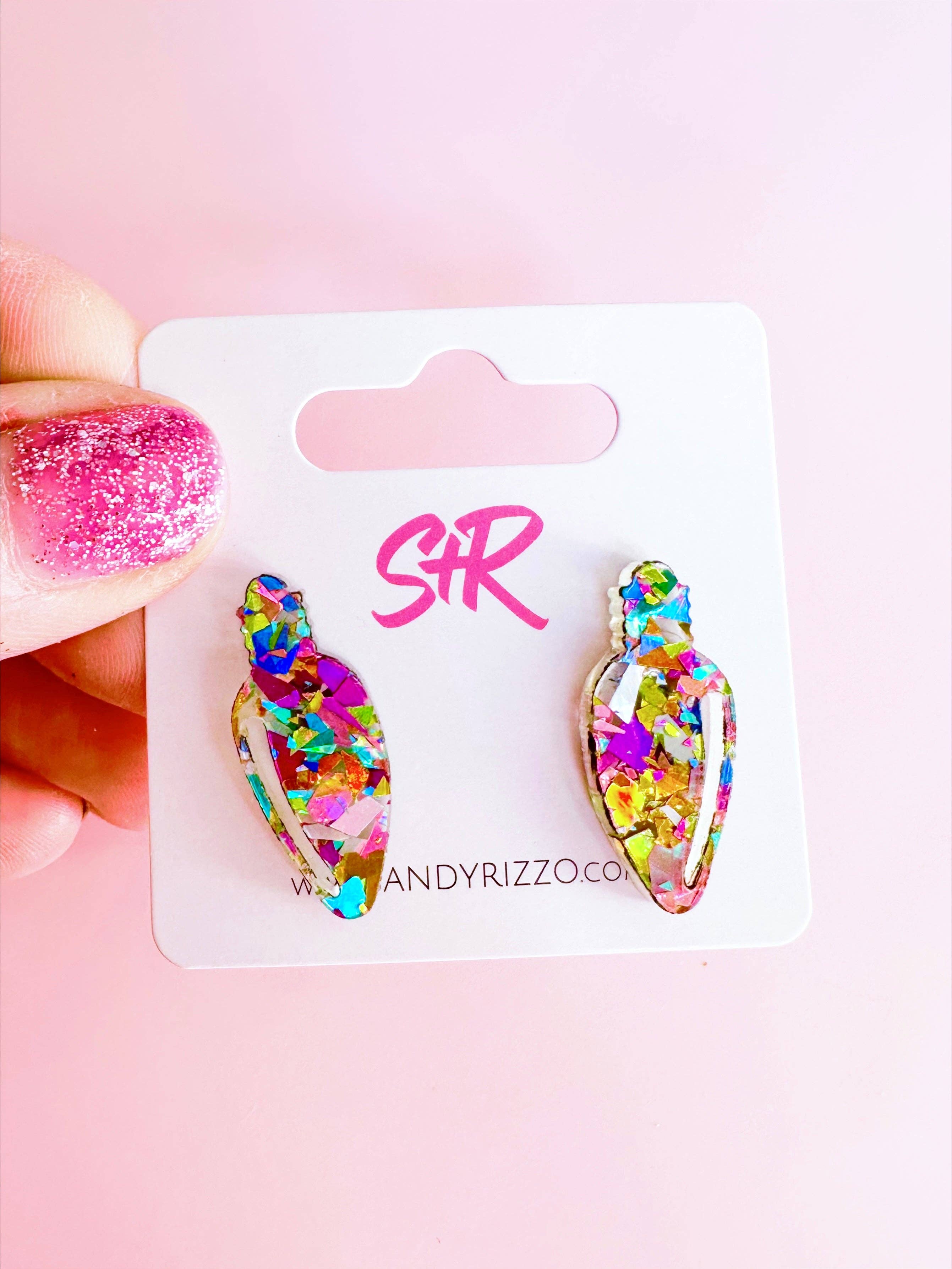 Multi-Colored Christmas Bulb Studs Sandy + Rizzo