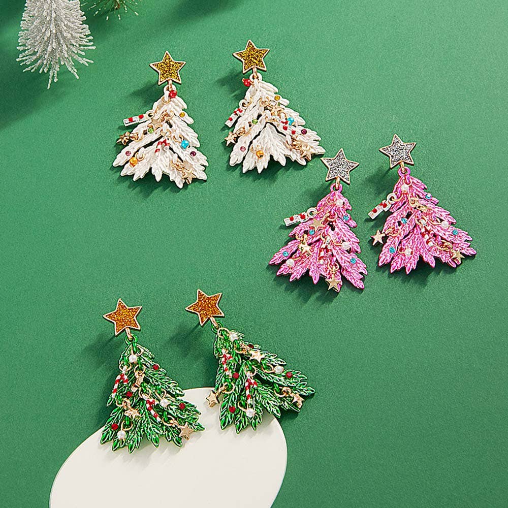 Christmas Tree Dangle Earrings Wona Trading, Inc.