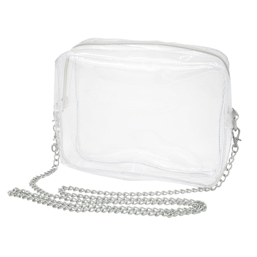 Camera Crossbody - Clear PVC with Silver Hardware Capri Designs