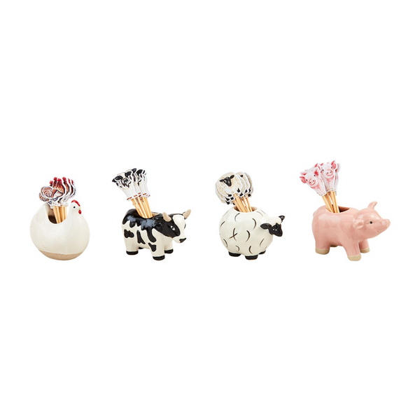 Farm Animal Toothpick Caddy Sets Mudpie