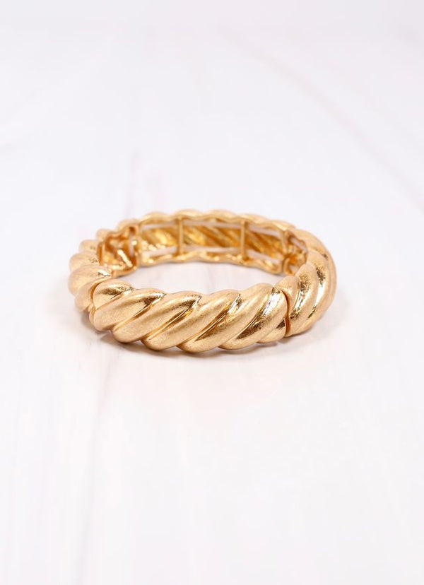 Barbarina Metal Bracelet - Gold Caroline Hill