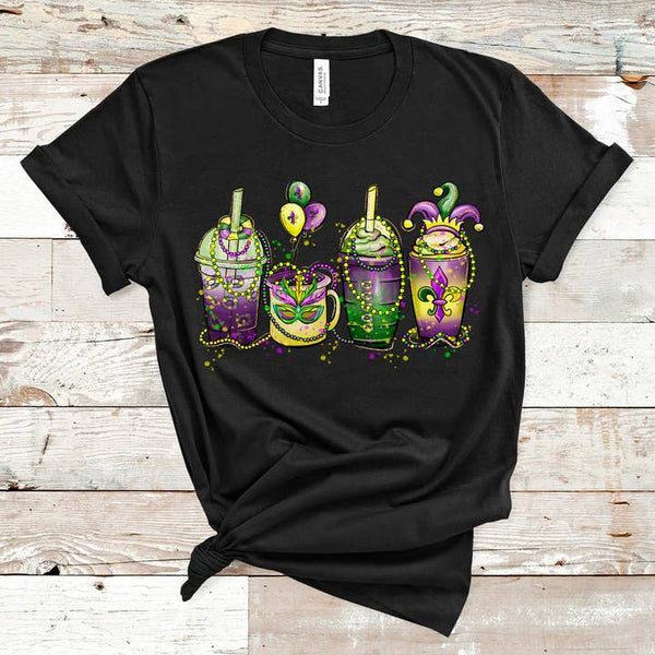 Mardi Gras Drinks T-shirt Hot Mess Apparel