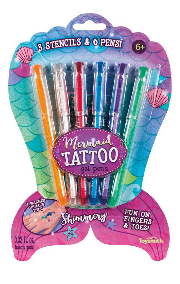 Mermaid Tattoo Gel Pens, Set of 6 Toysmith