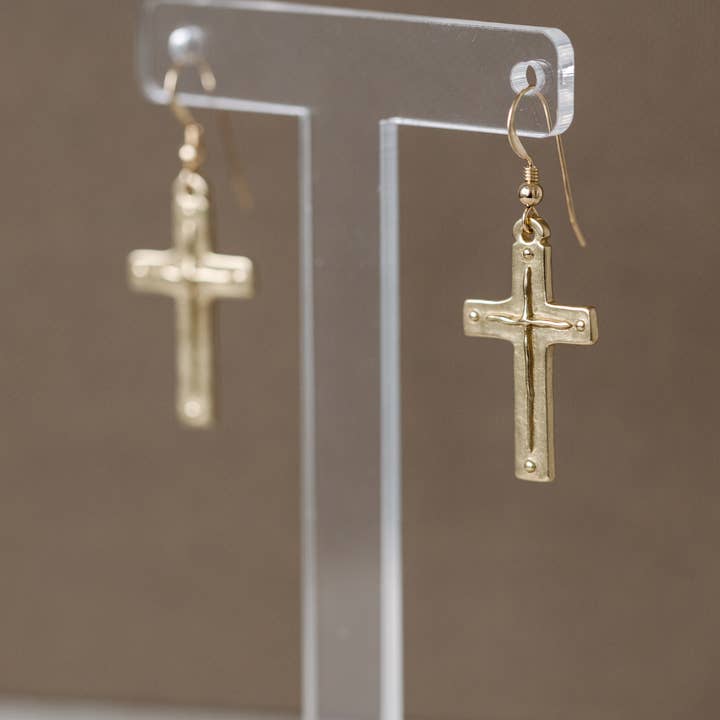 Madison Sterling Cross/Titus 3:4-5a French Hook Earring (Original Pendant) Madison Sterling