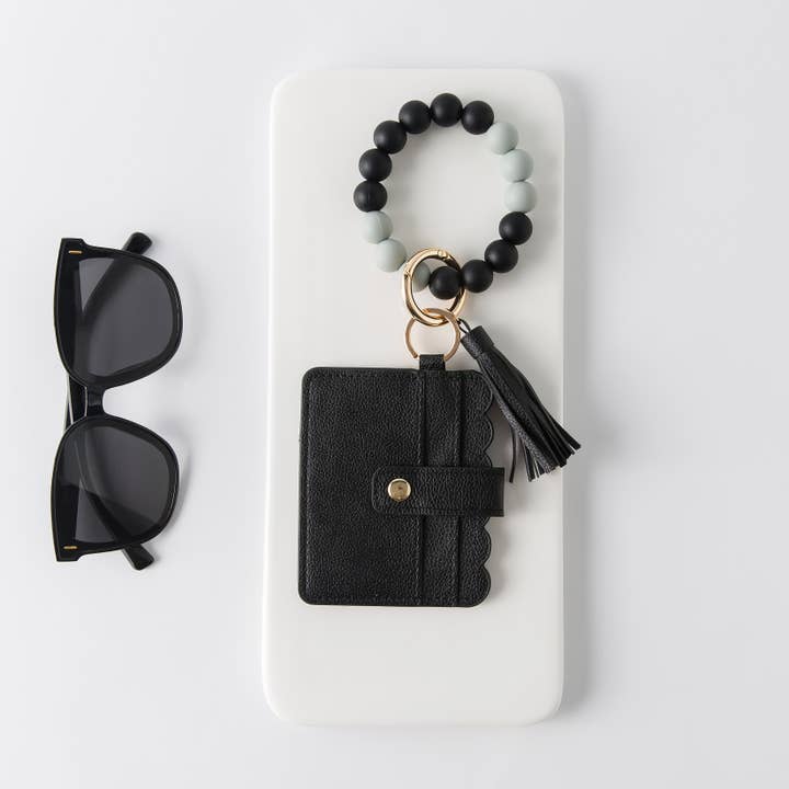 Silicone Wristlet - Wallet Keychain Bracelet Card Key Holder Sparkle Being