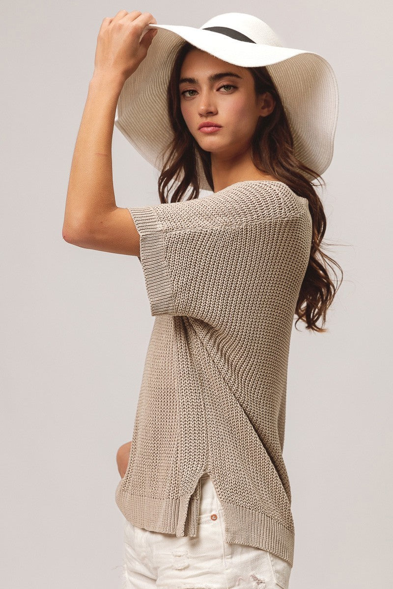 Bibi Short Dolman Sleeve Sweater Top