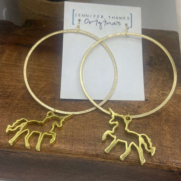 JTO Unicorn Hoop Earrings Jennifer Thames Originals