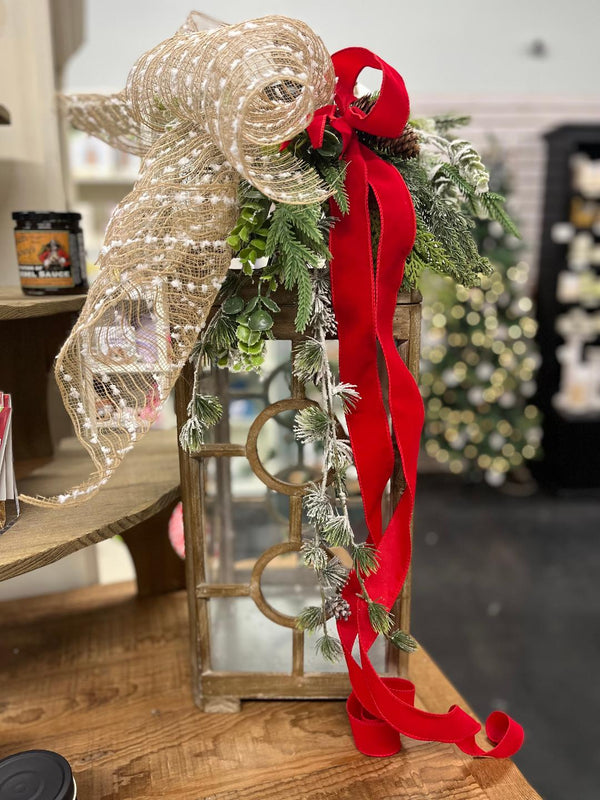 Wooden Lantern Gilded Goose