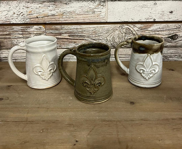 Fingerprint Fleur De Lis Mugs Fingerprint Pottery