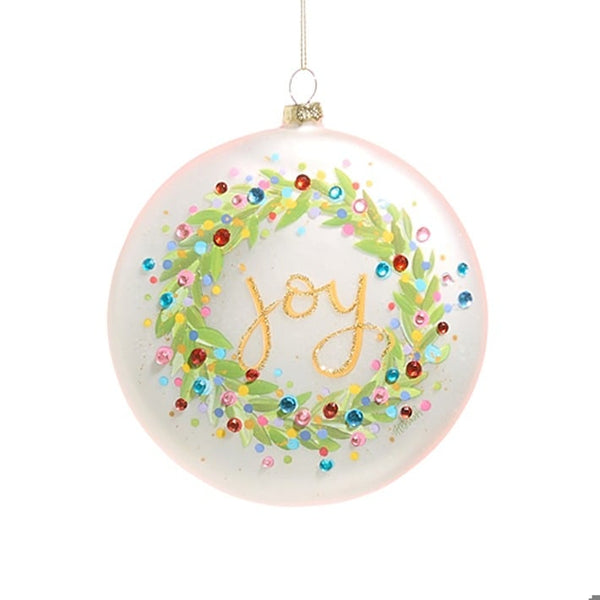 Confetti Joy Wreath Disc Ornament Raz Imports