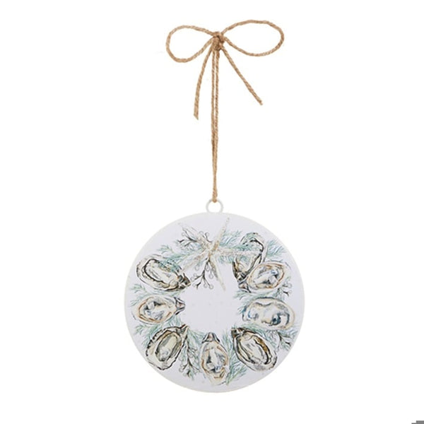 Seaside Oyster Wreath Disc Ornament Raz Imports