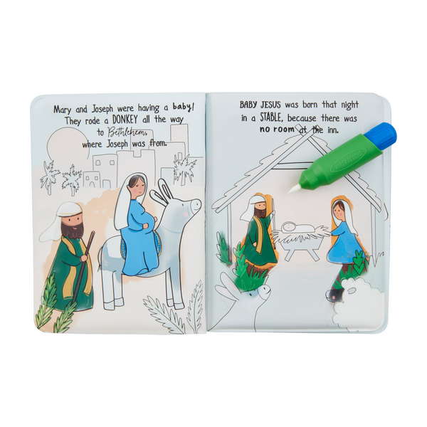 Nativity Watercolor Wizard Book Mudpie