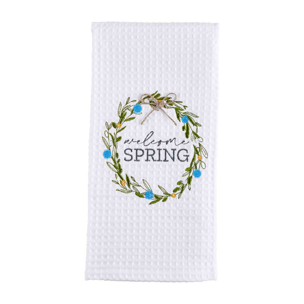 Mudpie Easter Embroidered Towels Mudpie