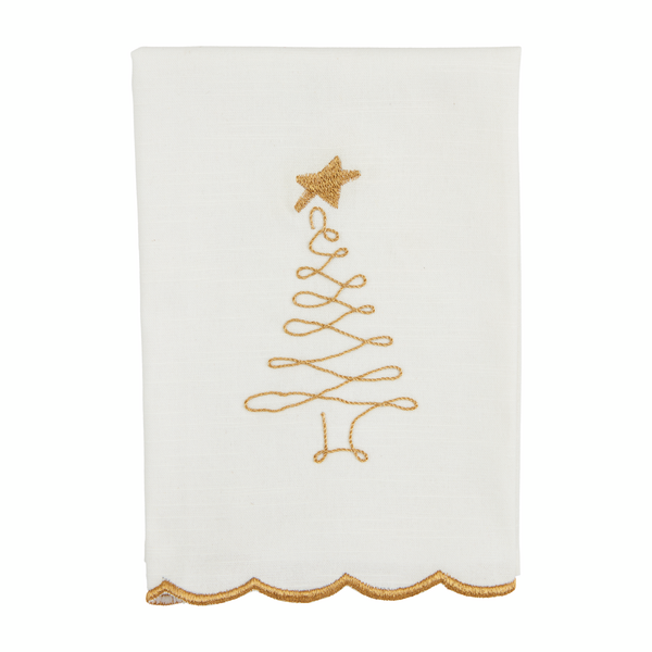 Gold Christmas Scallop Towels Mudpie