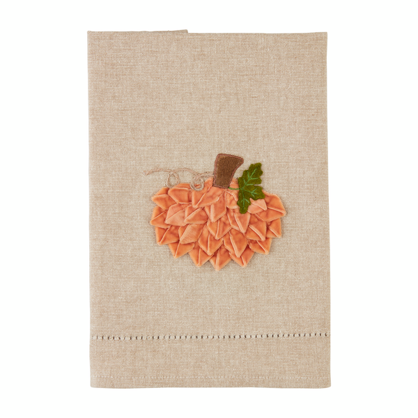 Velvet Ribbon Pumpkin Towels Mudpie