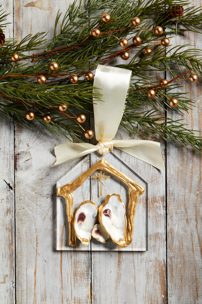 Oyster Nativity Ornament Mudpie