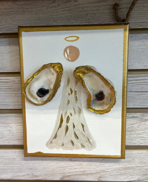 Oyster Shell Winged Angel Gilded Goose