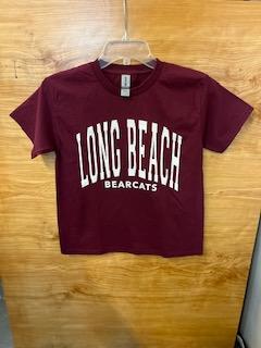 Long Beach Bearcats Youth Maroon Short Sleeve Printed Cotton Co