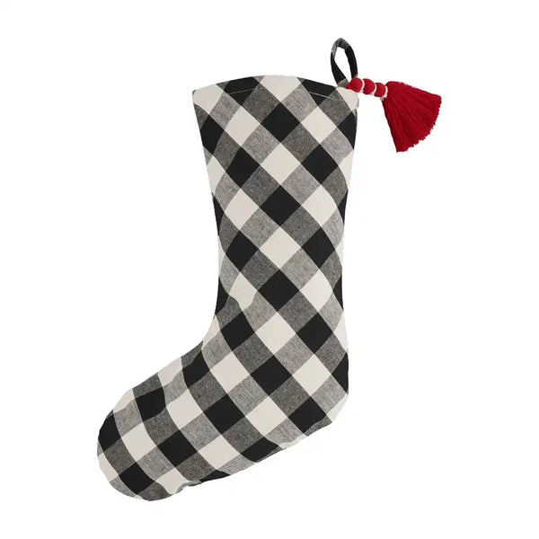 Mudpie Black Check Christmas Stocking Mudpie