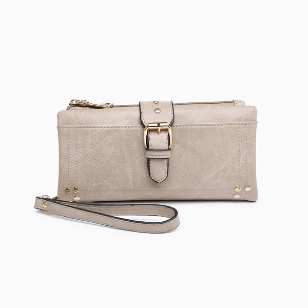 Jen & Co Candence Buckle Wallet & Clutch - Khaki Jen & Co